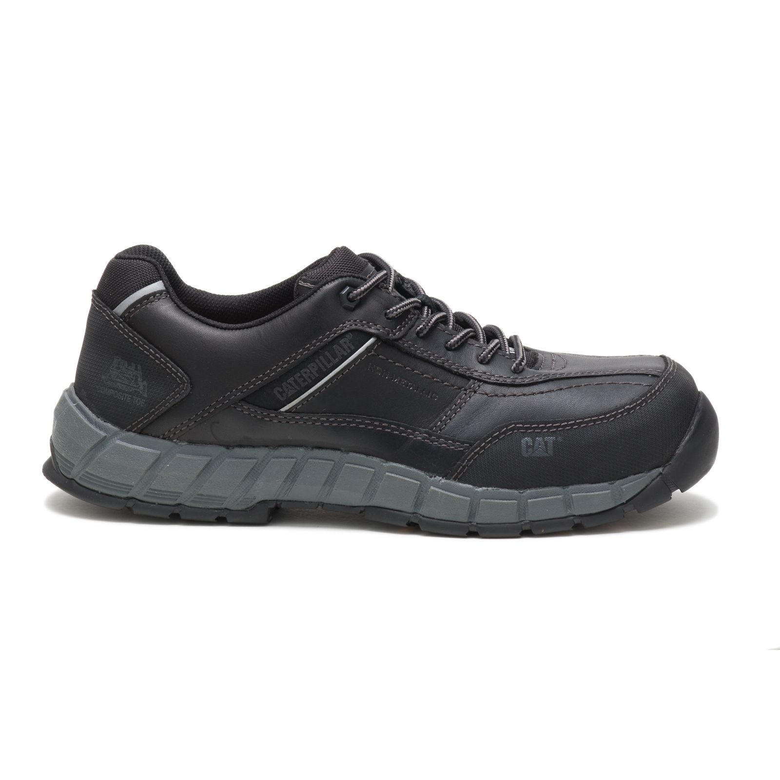 Caterpillar Men's Streamline Leather Composite Toe Sneakers Black CAT-7649